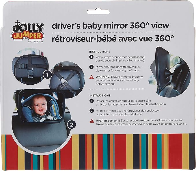 Jolly Jumper Driver's Baby Mirror 360 Degree View (Pack of 2)