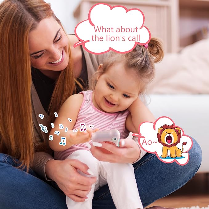 Richgv Toys for Babies 6-12 Months Girls, Dinosaur Baby Phone Toy Baby Girl Gifts with 80+ Sound Effects Color Changing Light 1 Year Old Girl Birthday Gift Stocking Stuffers 6 Months +