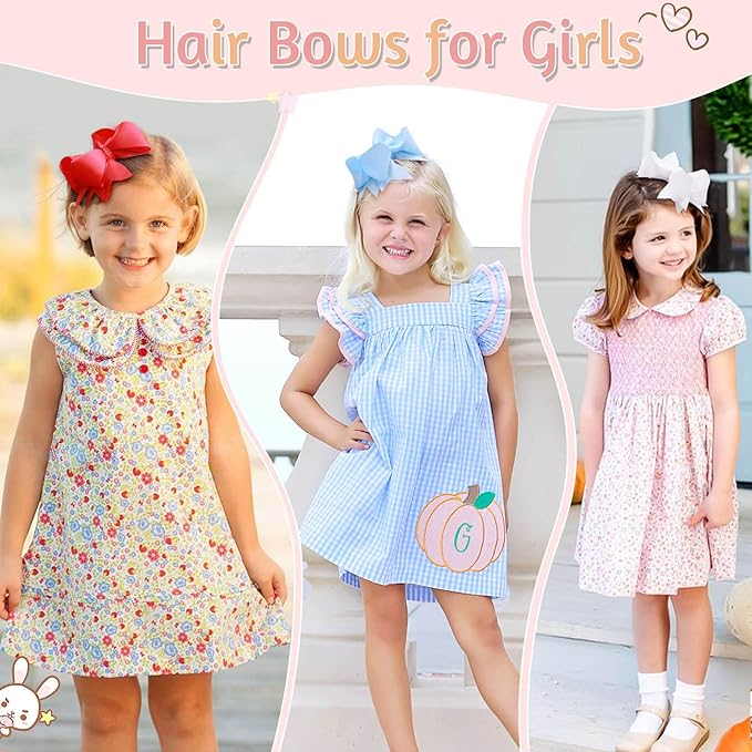 20PCS Oaoleer 4.5inch Grosgrain Ribbon Layered Bows Alligator Clips, Hair Accessories for Baby Girls, Toddlers, Kids, and Teens (Style-A)