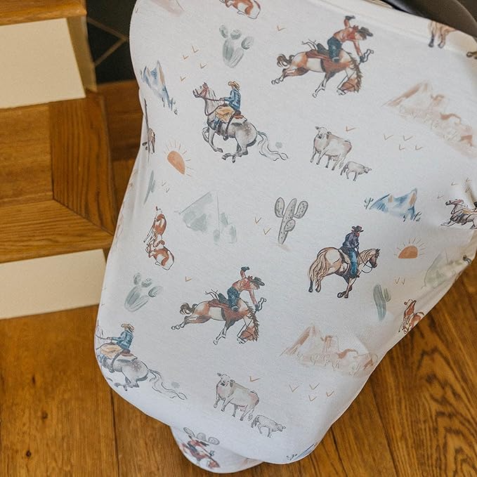 Baby Car Seat Cover Canopy and Nursing Cover Multi-Use Stretchy 5 in 1 Gift "Boone" by Copper Pearl