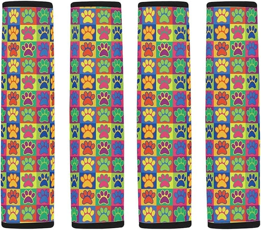 Dog Paw Prints Seat Belt Cover Pad for Kids 4 Pack Shoulder Pads for Car Seat Straps Car Interior Accessories Seatbelt Covers Compatible with Most Car