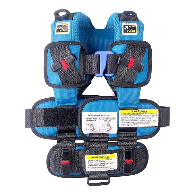 RideSafer Gen 5 - Extra Small (XS) Blue, Lightweight, Compact, Portable Car Seat, 2+ Years; 26.5–40 lb - Perfect for Travel and Everyday Child Safety