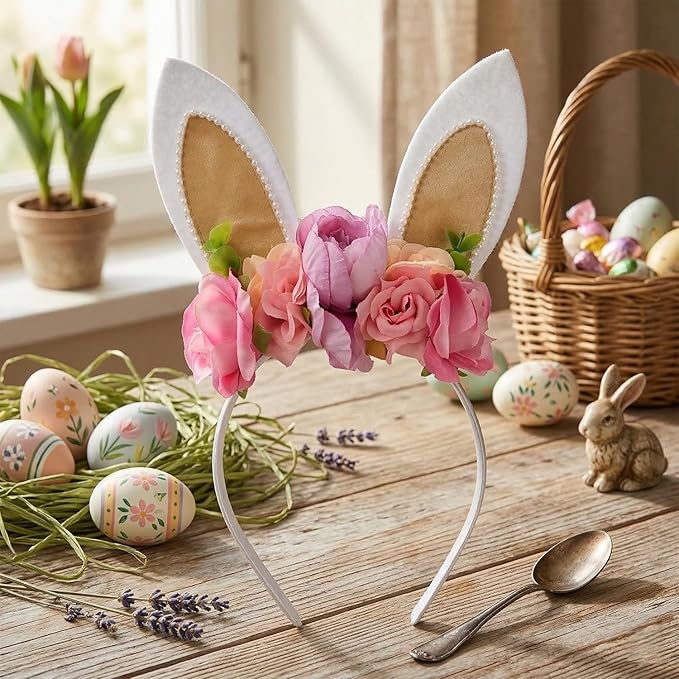 Children Easter Bunny Ears Headband Long Ear Hairband for Baby Girls Infant Toddlers Kids