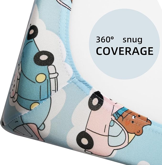 Pack and Play Sheets, 2 Pack Mini Crib Sheets for 38x26 Mattress, Stretchy Snug Fit Playard Fitted Sheet, Soft Breathable Cozy Material, Compatible with Graco Pack n Play for Baby and Toddler