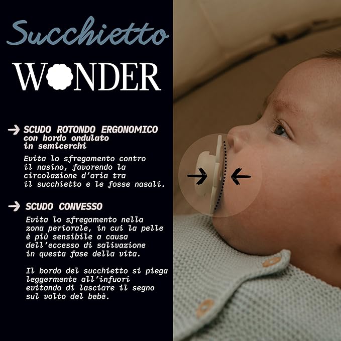 Suavinex Wonder Baby Pacifier, SX Pro Silicone Nipple, Reversible, Non Irritating Shield Design, 2 Pk Pacifiers 0-6 Months, Made in Europe, Gray/Mauve
