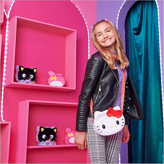Purse Pets Hello Kitty - Interactive Shoulder Bag with 30+ Sounds, Reactions, Blinks and Music, Children's Bag and Toys in One, from 5 Years