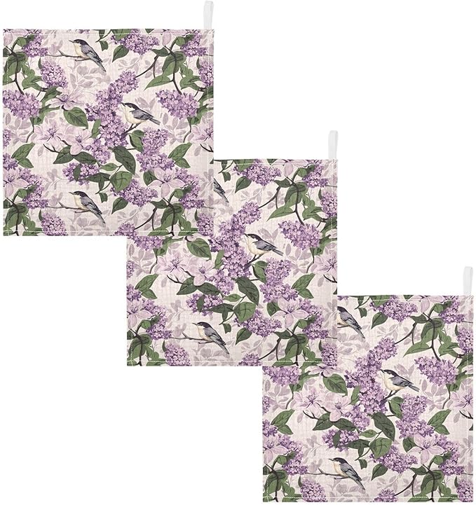 vvfelixl Bloom Lilac Magno Baby Burp Cloths Baby Muslin Washcloths for Boys Girls Cotton Babys Face Towel for Newborn Infants Soft and Absorbent 11.8 X 11.8 in, 5 Pack