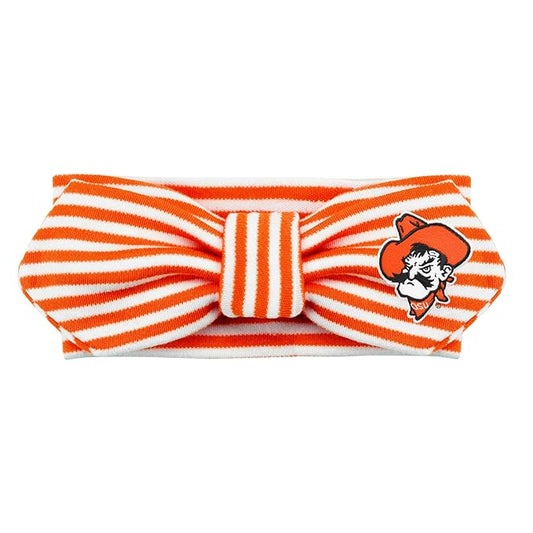 Creative Knitwear Oklahoma State Cowboys Infant Girls Orange/White Striped Hair Knot Headband Embroidered Logo - Size Newborn - 4T