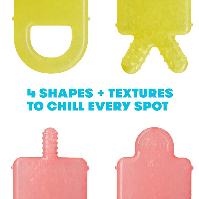 Frida Baby Push Pop Feeder, Baby Fruit Feeder + 4-in-1 Teether Teething Toy 100% Food-Grade Silicone Food Pacifier and Teether Toy for Baby 0-6, 12, 18 Months Infant