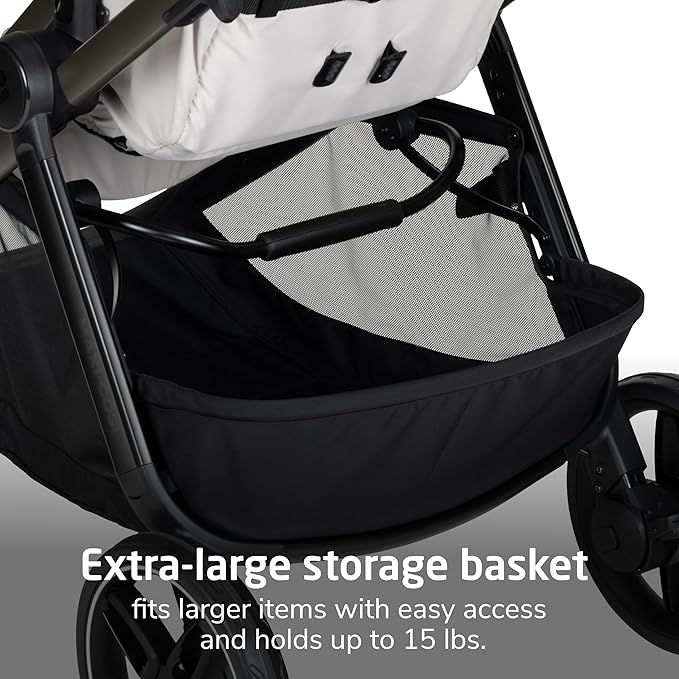 Maxi-Cosi Zelia Pro 5-in-1 Travel System with Mico Pro Infant Car Seat, Baby Stroller Combo, Reversible Seat, Large Wheels, Adjustable Handle, Newborn to Toddler, Lightweight, Classic Oat