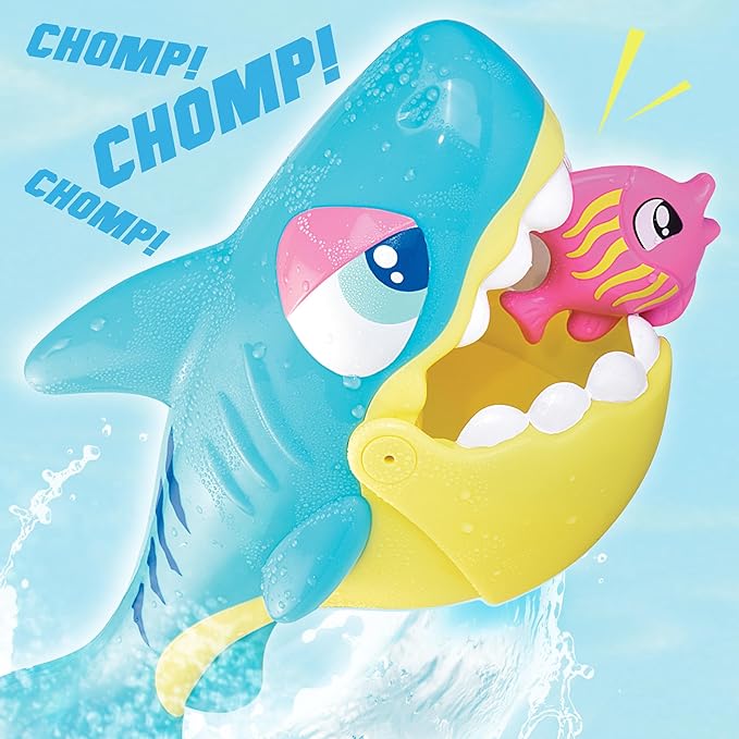 HAP-P-Kid Baby Shark Grabber with 3 Floating Fish, Toddler Bath Toy, Infant Bathtub Play Set, Kids Game and Backyard Activities, Birthday Baby Gifts for 12 18 24 Month, 1 2 3 Year Old Boys