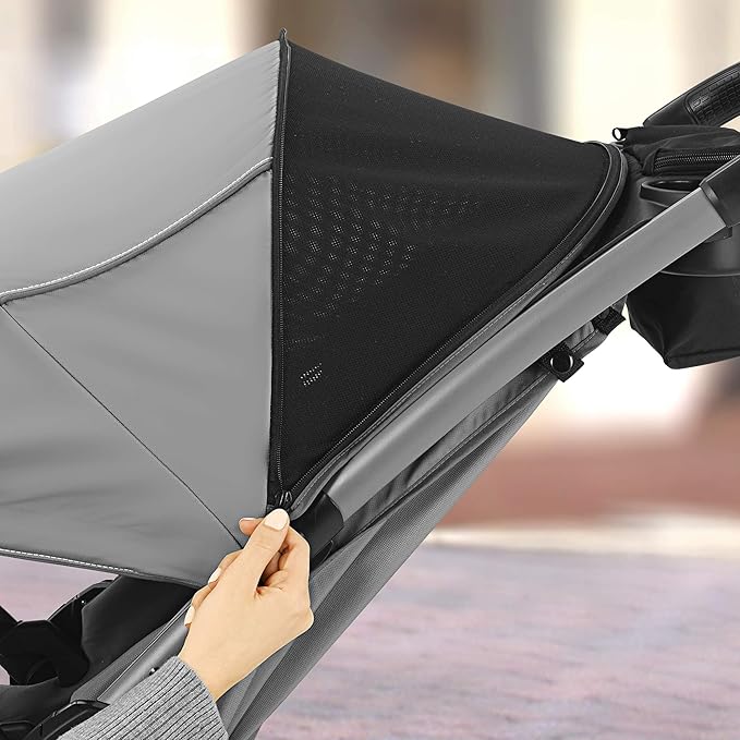 Chicco Mini Bravo Plus Travel System, Mini Bravo Plus Stroller with KeyFit 30 Infant Car Seat and Base, Slate/Grey