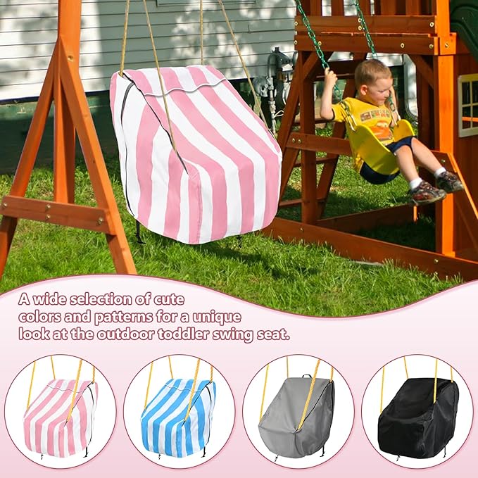 okcool Outdoor Toddler Swing Seat Cover for Little Tikes Baby Swing Seat,Outdoor Baby Swing Cover,A Wide Selection of Cute Colors and Patterns,Pink