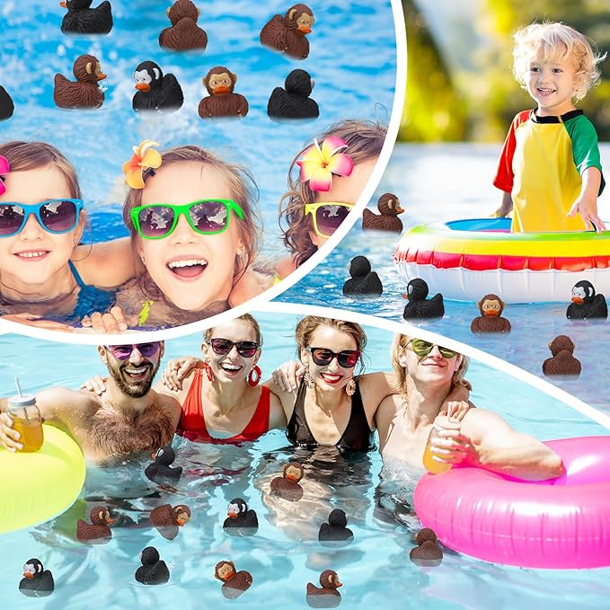 50pcs Sasquatch Rubber Ducks for Jeep Funny Sasquatch Rubber Bath Toys Birthday Party Favors for Cruise Ships (Black,Brown)