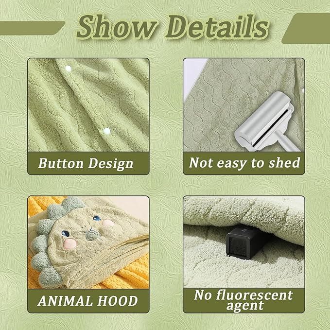 Toddler Hooded Bath Towel 27.5"X55" Unisex Baby Bath Towels Ultra Absorbent Soft Boys Girls Bath Towel 2-Pack Bathrobe Kids Shower Towel Set Gift for Babies, Infant, Newborn Essential