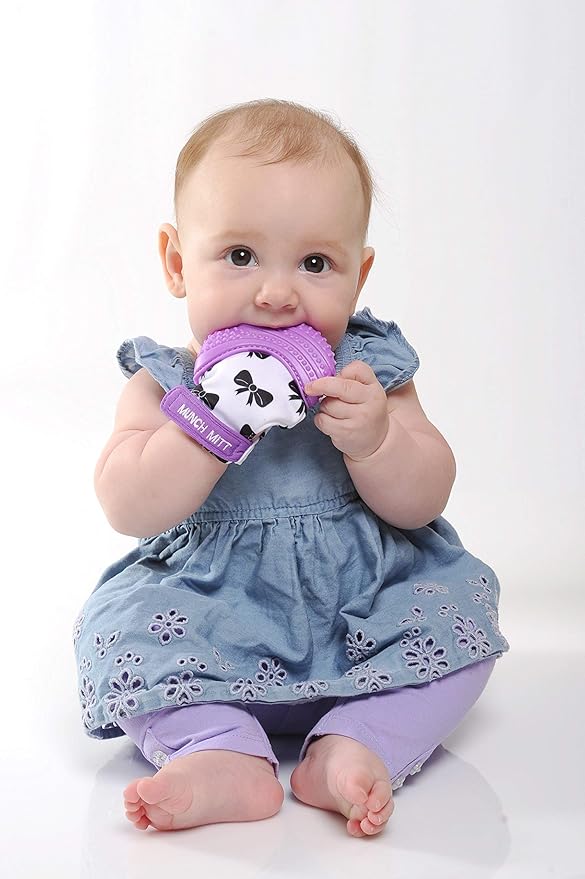 Munch Mitt Mini - Yellow' (Purple, Bows)
