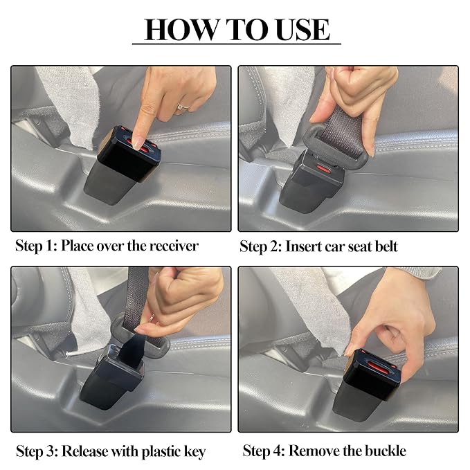 Car Seatbelt Buckle Guard, Child Seat Belt Lock Seatbelt Buckle Cover Seat Belt Lock Cover, Buckle Guard for Kids/Special Needs, 2-Pack Fit Most Car (Expect Truck)
