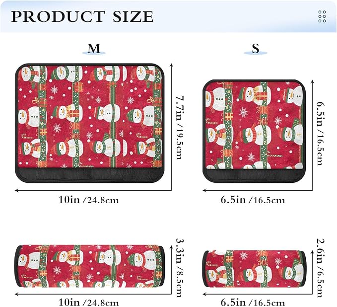 Cute Christmas Snowmen Seat Belt Cover 2 Pack Seatbelt Cover Comfortable Shoulder Strap Covers for Adults Kids Women Men