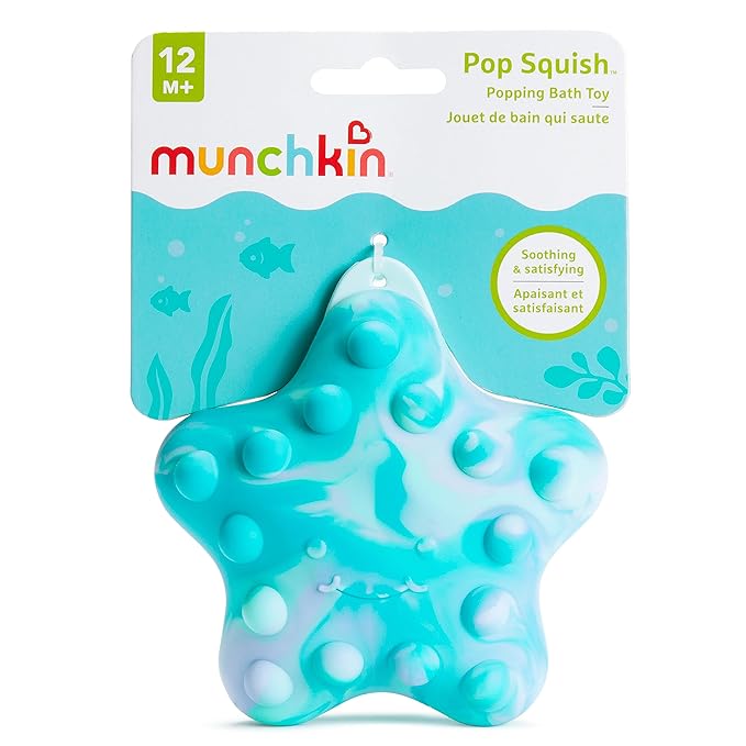 Munchkin® Pop Squish™ Bath Toy, Mold Free Baby and Toddler Bathtub Toy with Sensory and Fidget Play, Starfish