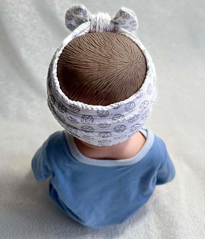 Baby Baseball Headband with Bow Headwear Sport Soccer Headband Bowknot Wide Hair Band Football Hair Bow for Toddler Infant TSFD55 (Volleyball Pattern)