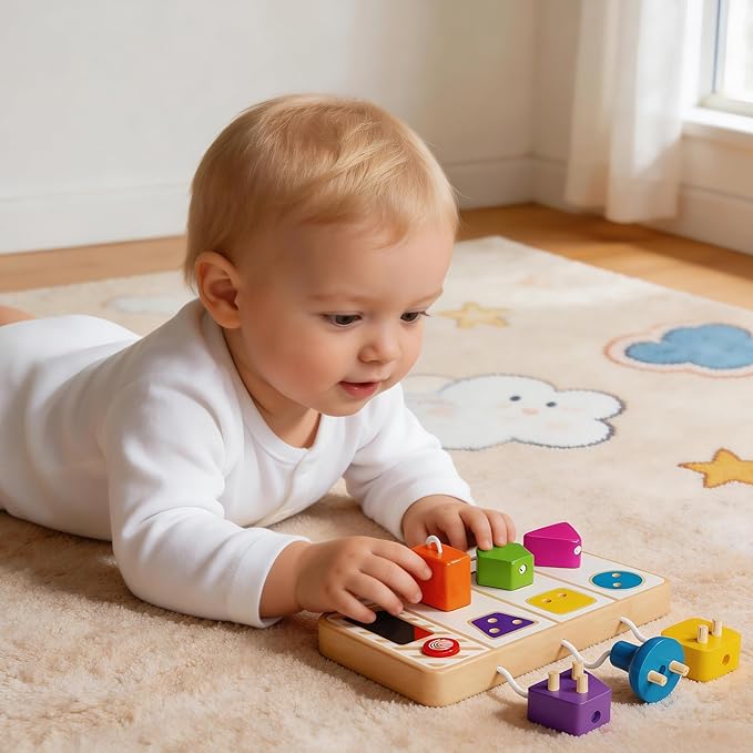 Montessori Toys for 1 Year Old, Baby Busy Board for Travel, Toddler Gifts