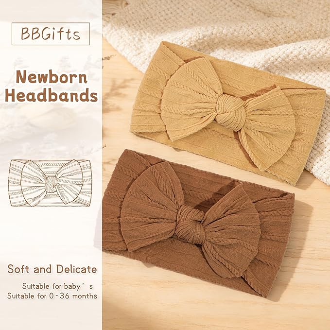 15PCS Baby Headbands Soft Stretchy Nylon Hairbands with Bows Girls Hair Accessories for Newborn Infant Toddler Kids Handmade