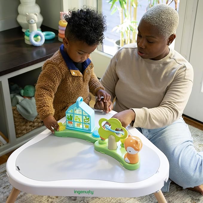 Ingenuity Tummy-to-Toes 6-in-1 Milestone Center, Play Gym, Foldable Mat, Music and Nature Sounds, Lights, Activity Jumper, Table, Playhouse, for Ages 0-48 Months