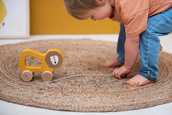 Trixie Mr. Lion Pull Along Toy - FSC-Certified Wood - 12m+, Yellow
