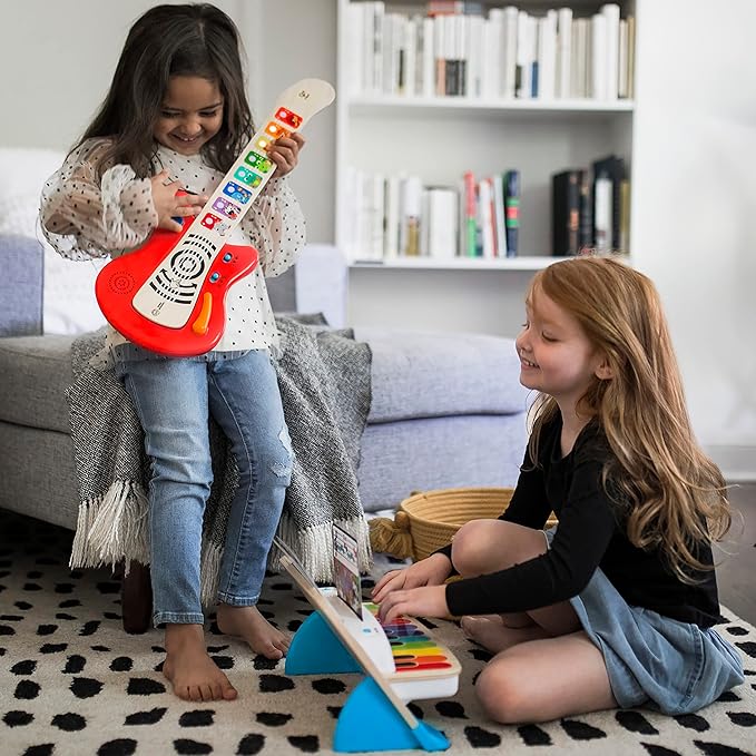 Baby Einstein Together in Tune Piano & Guitar Bundle, Safe Wireless Wooden Musical Toddler Toys, Magic Touch, 6 Months+