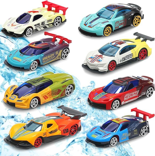 Soulchen 8 Pcs Color Changing Cars Water Activated Bath Toys Vehicles in Water Fillers Sensory Toys Theme Party Giveaways Goodies Gift for Ages 4-8 Boys Girls Toddlers