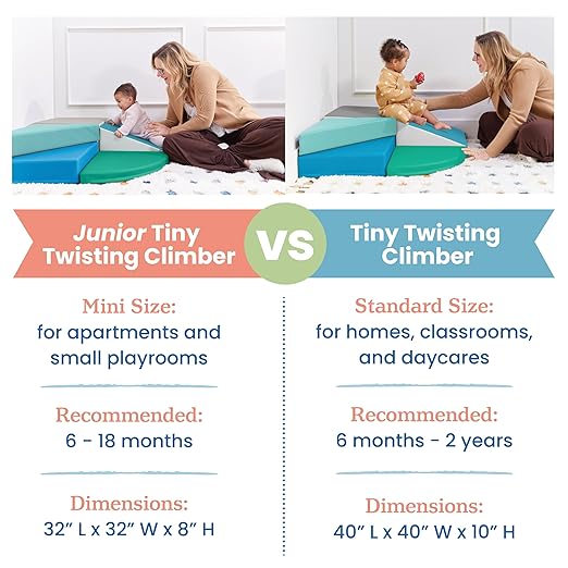 ECR4Kids SoftZone Junior Tiny Twisting Climber, Beginner Playset, Contemporary, 5-Piece