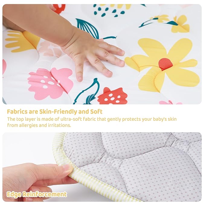 Baby Play Mat, Extra Large&Thick Baby Mat for Floor, 50 x 50 Play Mat for Baby， Foldable Padded Baby Floor Mat