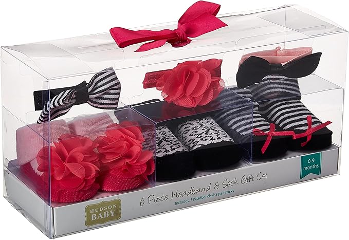 Hudson Baby Girl's Headband and Socks Giftset