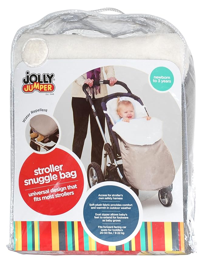 Jolly Jumper Water Resistant Snuggle Bag Stroller - Black