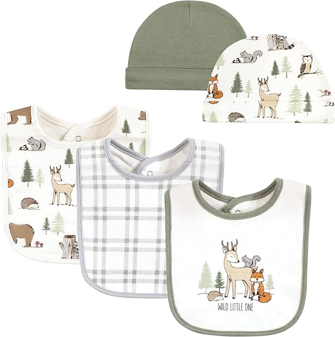 Hudson Baby Unisex Baby Cotton Bib and Headband Set