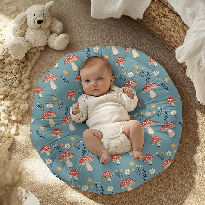 Newborn Lounger Cover, Mushroom Breathable Newborn Lounger Cover Soft Snug Elastic Newborn Lounger Cover Machine Washable for Newborn Babies