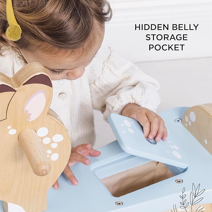 Le Toy Van - Petilou Wooden Ride On Deer Push Along Toy for Toddlers | Suitable for Boy Or Girl 1 Year Old +, Small