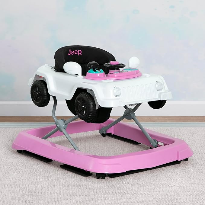Jeep Wrangler Activity Walker by Delta Children, White/Pink
