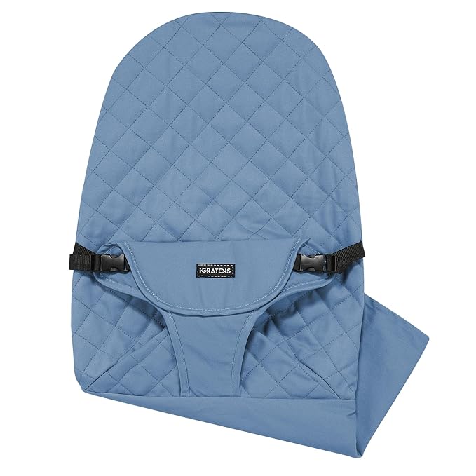 iGRATENS Fabric Seat for Bouncer - Cover for Baby Bjorn Bouncer Balance Soft & Bliss, 100% Cotton, Skin -Friendly, Machine Washable, Blue