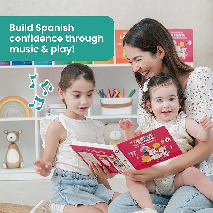 Binibi Counting at the Market – Bilingual Musical Sound Book for Kids 3–5, Learn Numbers in Spanish & English, Interactive Counting Book. Libro en Español para Niños.