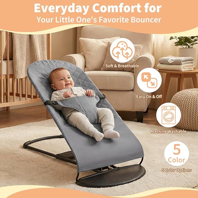 Fabric Seat for Bouncer - for BabyBjorn Replacement Cover Compatible with BabyBjörn Bouncer Bliss, Machine Washable (Beige)