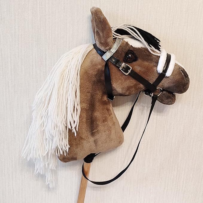 Brown Stick Hobby Horse A3 | Realistic Horse Head on Stick | Hobby Horse Whith Bridle