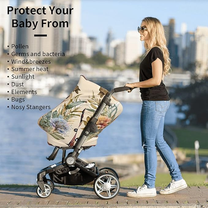 Personalized Lion Baby Car Seat Cover with Name,Multi-Use Canopy for Nursing, Strollers,Shopping Carts,Customized Breastfeeding Cover, Full Privacy,Infant Stroller Cover