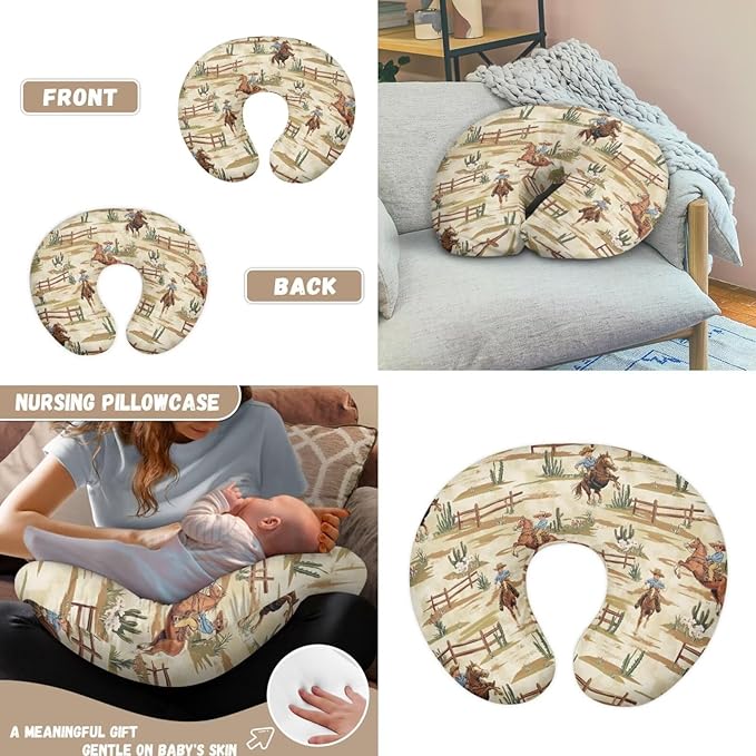 Cactus Aztec Cowboy Stretchy Car Seat Cover Canopies+Pillow Case Cover for Babies, 2 Packs Multi Use Shopping Cart/High Chair/Breastfeeding Protectors