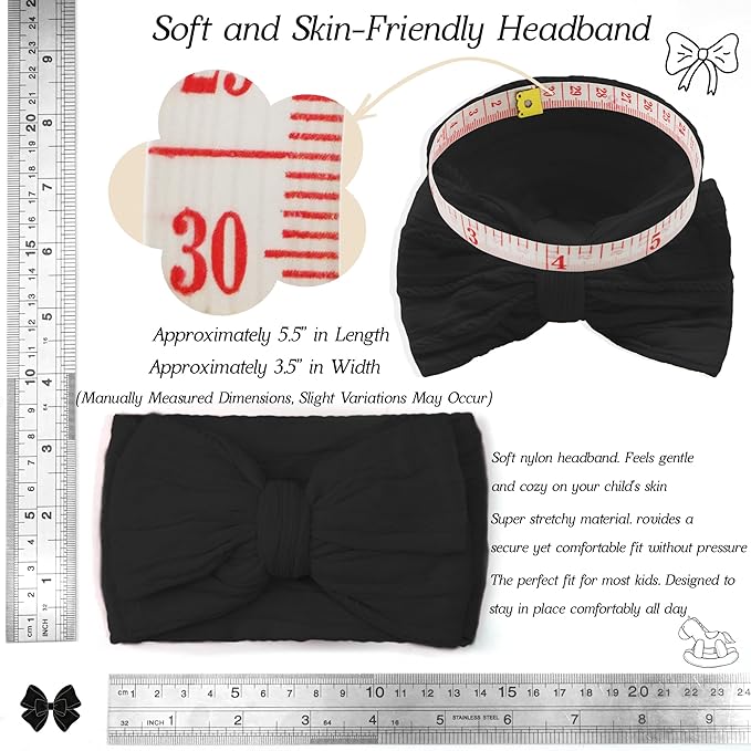 CÉLLOT 6 Pcs Baby Bows Headbands Nylon Hairbands Baby Girl Bows Hair Accessories for Newborn Infant Toddler Essentials (Avocado Series)