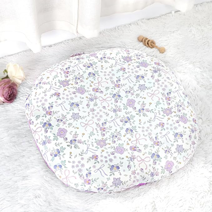 SWESEN Newborn Lounger Cover, 1 Pack Soft Removable Slipcovers for Infant Lounger, Cozy Baby Lounger Cover for Boys and Girls, Covers Only, Purple Floral