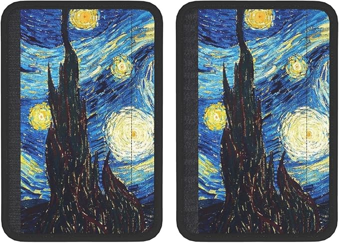 Starry Sky Print Seatbelt Pads Fits Cars Trucks SUV Sedans Air Permeability Car Seatbelt Strap Cover, Auto Interior Accessories Protector