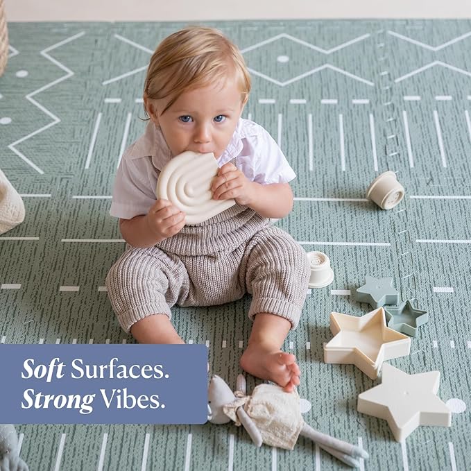 Toddlekind Playmat - Premium Foam Playmat, 4 x 6 feet, 6 Tile Extra Thick Foam Floor Puzzle Mat for Babies/Toddlers Stylish, Non-Toxic, Odorless. Perfect for Tummy Time, Crawling, and Play. Ideal for Nursery and Playroom. 0m+