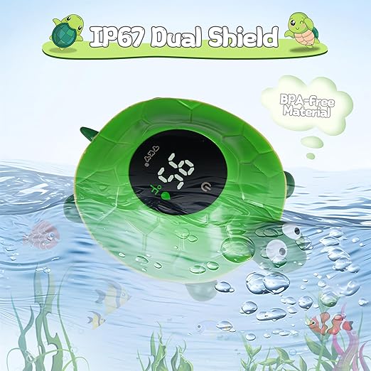 Baby Bath Thermometer - Digital Floating Water Thermometer with LED Display & Color Temperature Alerts, Rechargeable Bath Toy for Infant Bathtub Safety, Newborn Bath Essentials Gift