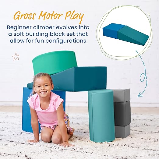 ECR4Kids SoftZone Crawl and Climb Playtime Playset, Building Blocks, Contemporary, 6-Piece